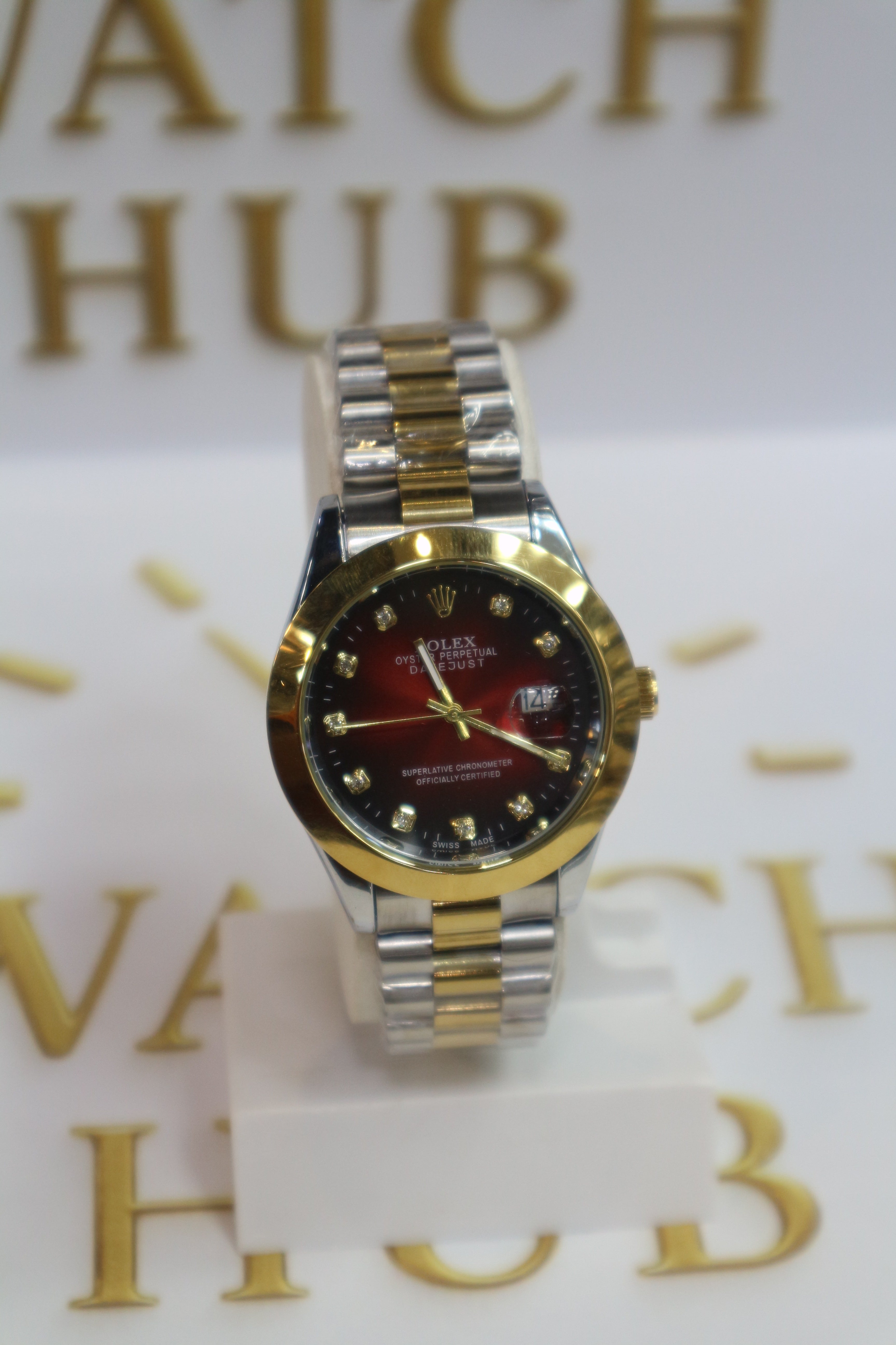Rolex Oyster Perpetual Datejust Gradient Red-Black Dial with Diamond Hour Markers