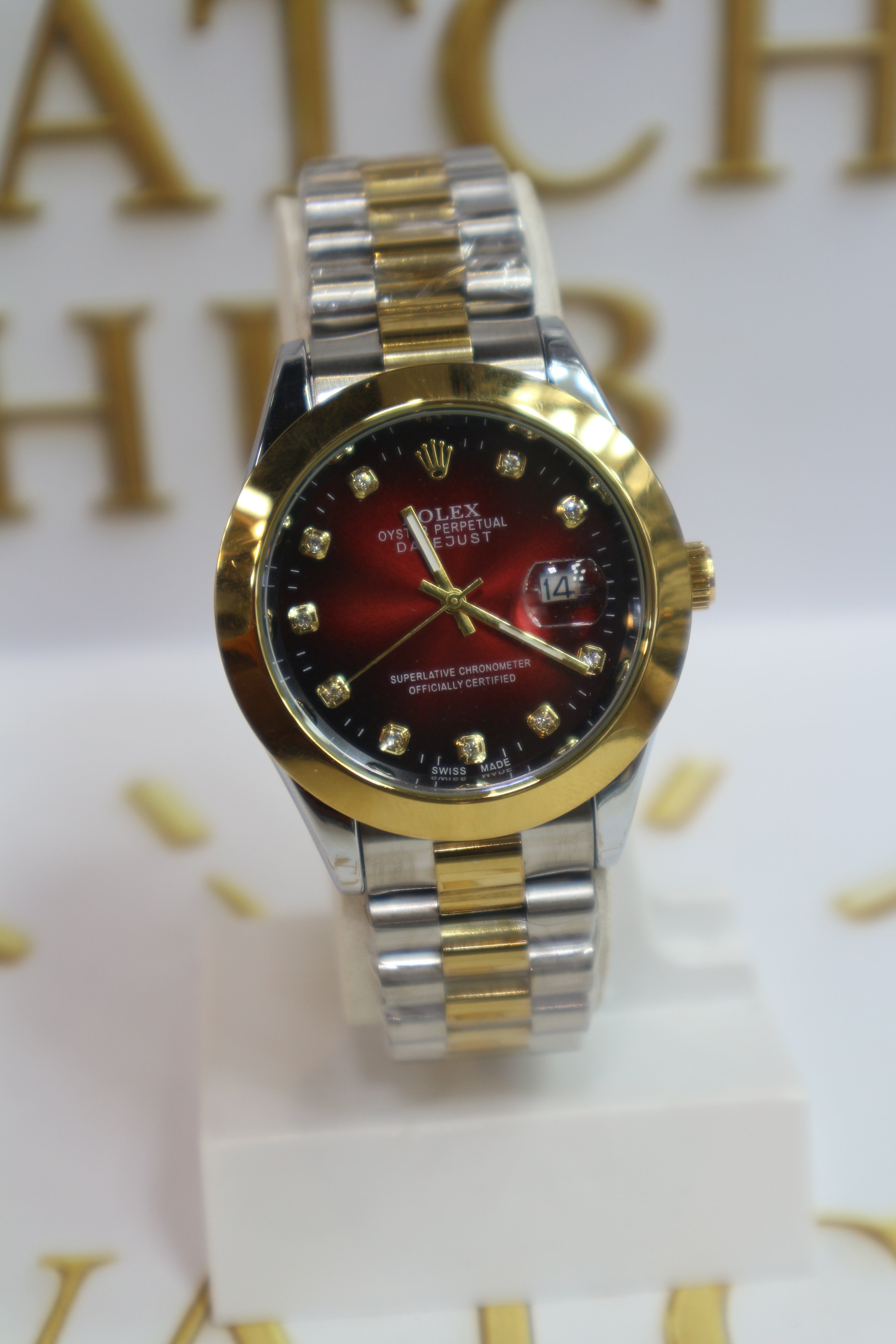 Rolex Oyster Perpetual Datejust Gradient Red-Black Dial with Diamond Hour Markers