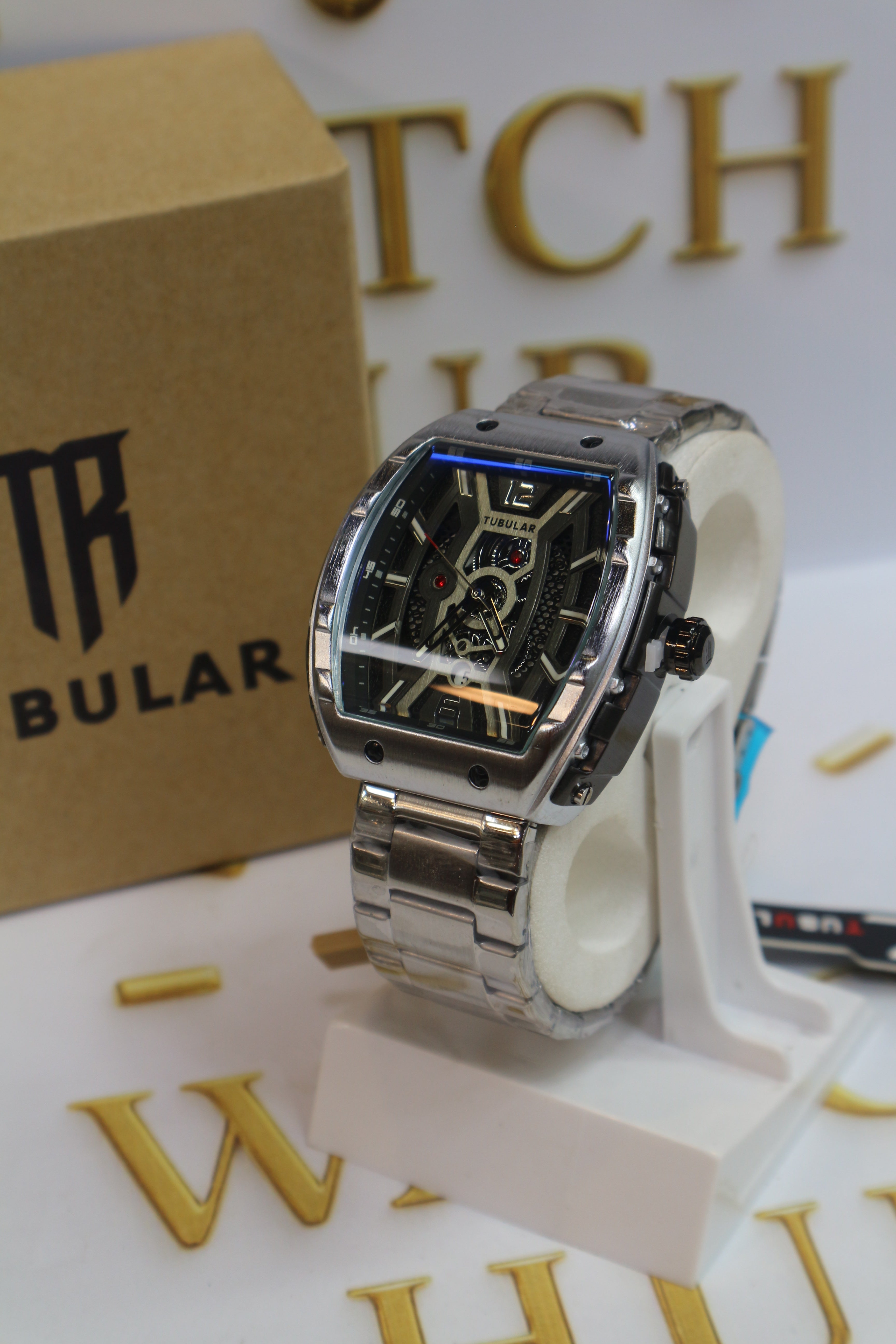 Tubular Model: Looks like a Skeleton Dial Analog Watch