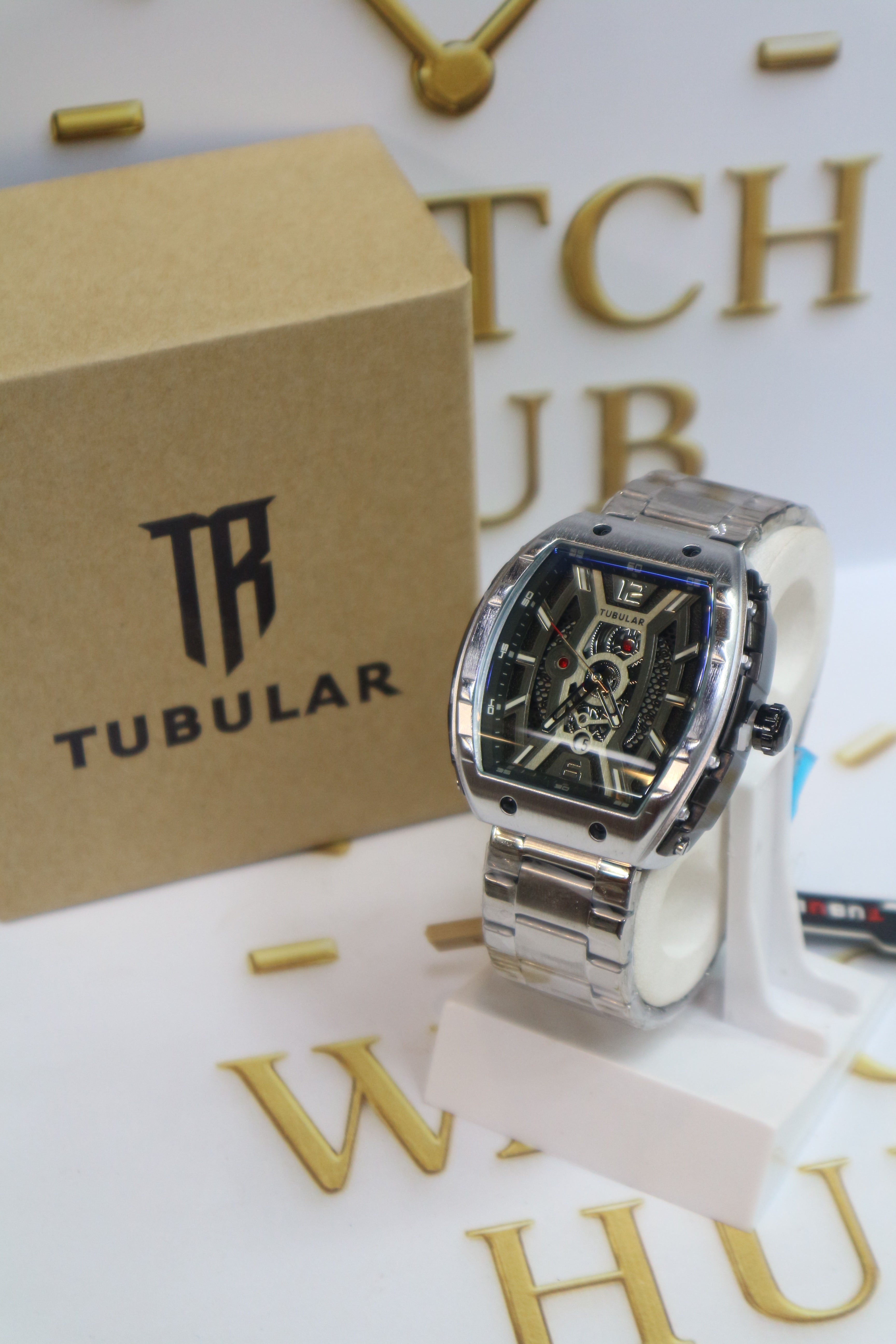 Tubular Model: Looks like a Skeleton Dial Analog Watch