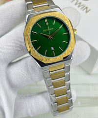 BESTWIN Luxury Two-Tone Stainless Steel Wristwatch with Date Display