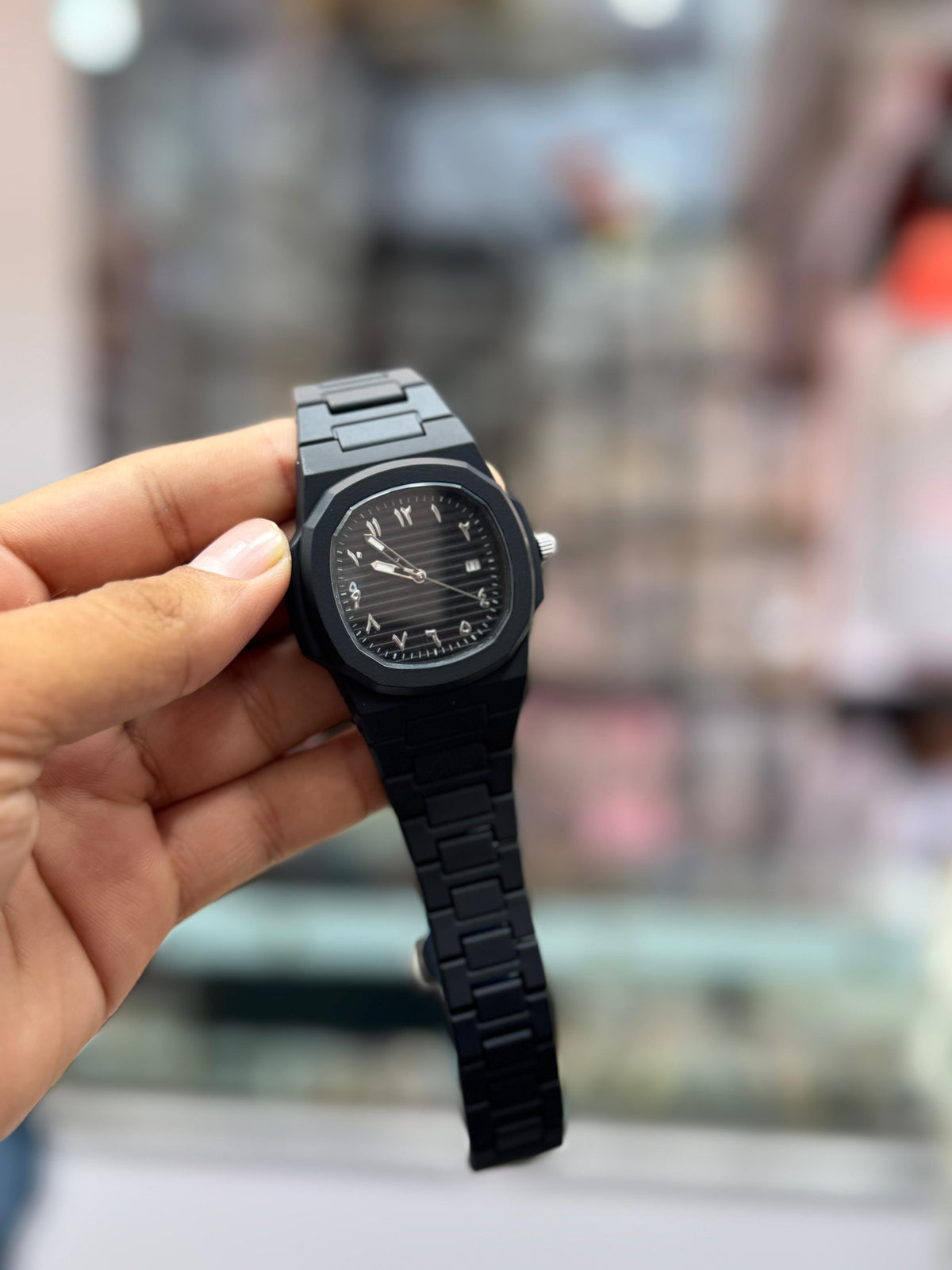 AOKTA Black Nautilus Arabic Dial Watch